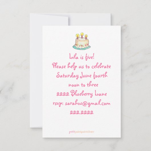 Einladung zum Geburtstagskäfer (Rückseite)