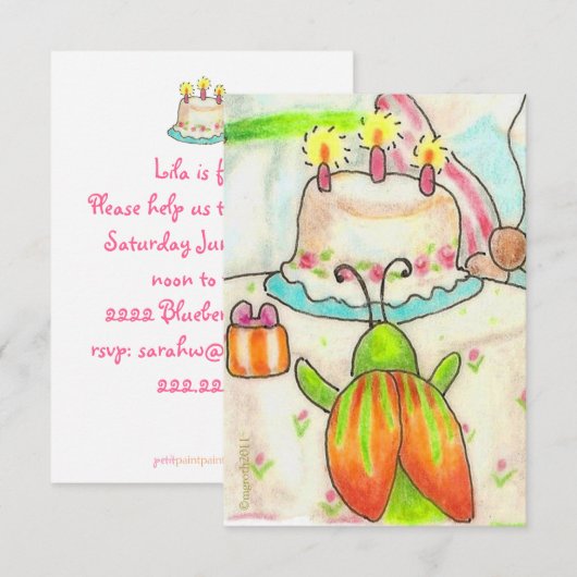 Einladung zum Geburtstagskäfer (Vorne/Hinten)