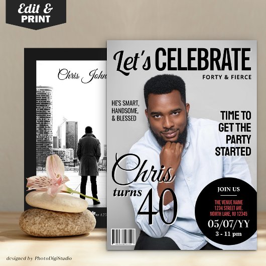 Einladung zum Geburtstagsmagazin | Moderne Einladu