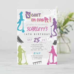 Einladung zum Geburtstagsparty mit Stunt-Scooter f