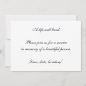 Einladung zum Gedächtnisdienst (Rückseite)