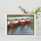 Einladung zum Gedächtnisdienst, rote Kanus (Stehend Vorderseite)