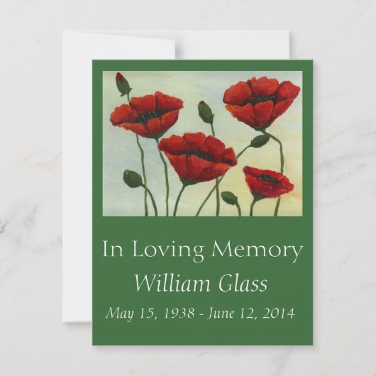 Einladung zum Gedenken (Vorderseite)