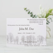 Einladung zum Gedenkgottesdienst mit Bäumen und Sc (Stehend Vorderseite)