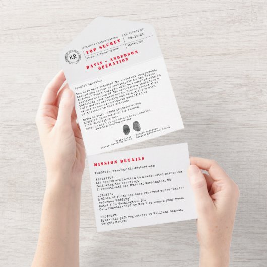 Einladung zum geheimen Agent (Abreißen)