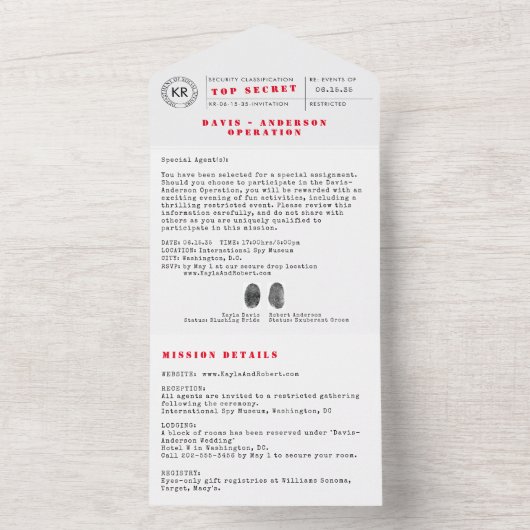 Einladung zum geheimen Agent (Innen Boden)