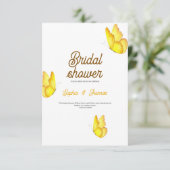 Einladung zum Gelben Schmetterling-Brautparty (Stehend Vorderseite)