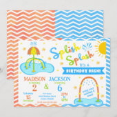 Einladung zum gemeinsamen Geburtstag im Splash Pad (Vorne/Hinten)