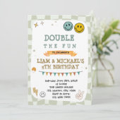 Einladung zum gemeinsamen Geburtstag von Lächeln (Stehend Vorderseite)