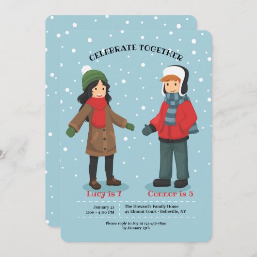 Einladung zum gemeinsamen Wintergeburtstag (Vorne/Hinten)