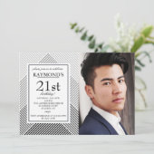 Einladung zum geometrischen Foto (Stehend Vorderseite)