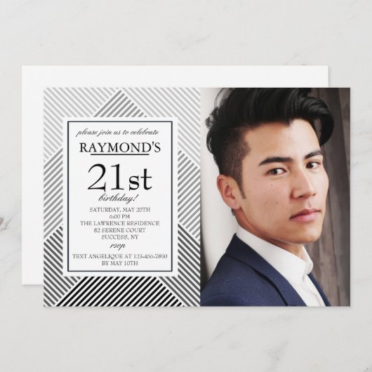 Einladung zum geometrischen Foto (Vorne/Hinten)