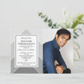 Einladung zum geometrischen Hintergrund-Foto (Stehend Vorderseite)