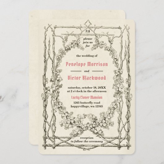 Einladung zum Glücksspiel Clover (Vorne/Hinten)