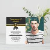 Einladung zum Gold Ribbon Graduate Foto (Stehend Vorderseite)