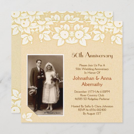 Einladung zum Goldenen Foto (Vorne/Hinten)