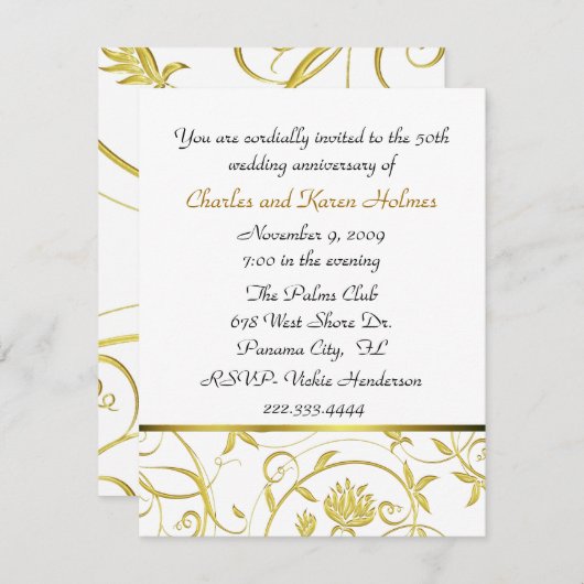Einladung zum Goldenen Jubiläum (Vorne/Hinten)