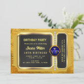 Einladung zum Goldenen Party (Stehend Vorderseite)