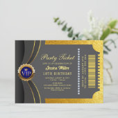 Einladung zum Goldenen Party (Stehend Vorderseite)