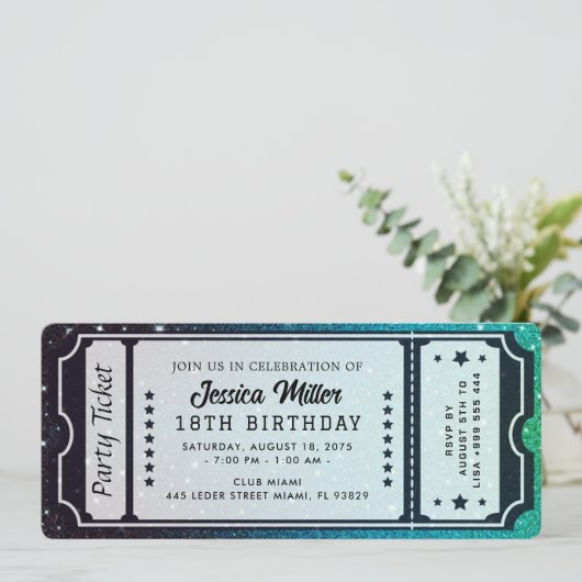 Einladung zum Goldenen Party (Stehend Vorderseite)