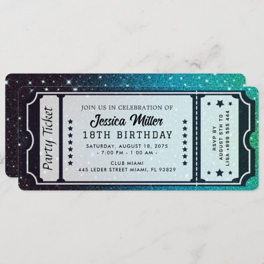 Einladung zum Goldenen Party (Vorne/Hinten)