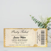 Einladung zum Goldenen Party (Stehend Vorderseite)