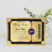 Einladung zum Goldenen Party (Stehend Vorderseite)