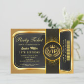 Einladung zum Goldenen Party (Stehend Vorderseite)