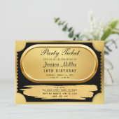 Einladung zum Goldenen Party (Stehend Vorderseite)