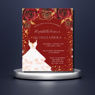 Einladung zum goldfarbenen Kleid aus Quinceanera