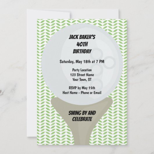 Einladung zum Golf Birthday (Vorderseite)