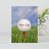 Einladung zum Golf Birthday Party (Stehend Vorderseite)