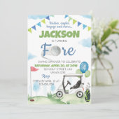 Einladung zum Golf Birthday Party (Stehend Vorderseite)