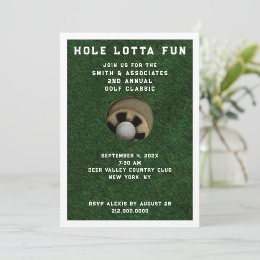 Einladung zum Golf Party (Stehend Vorderseite)