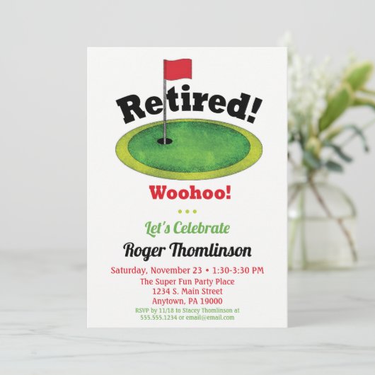 Einladung zum Golf-Rente - Golfen-Rente (Stehend Vorderseite)