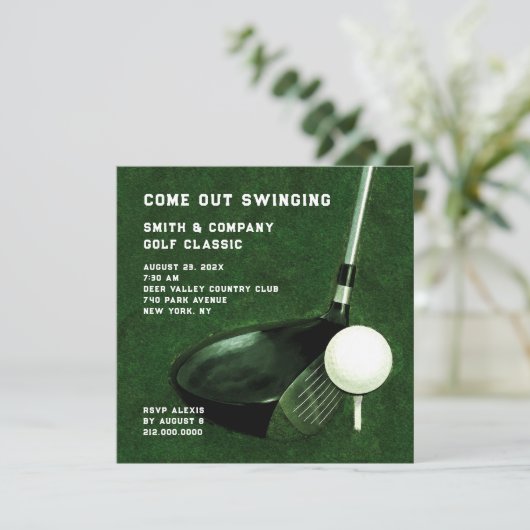 Einladung zum Golf-Thema (Stehend Vorderseite)
