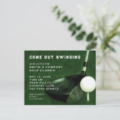Einladung zum Golfspiel Postkarte (Stehend Vorderseite)