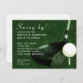 Einladung zum Golfspiel Postkarte (Vorne/Hinten)