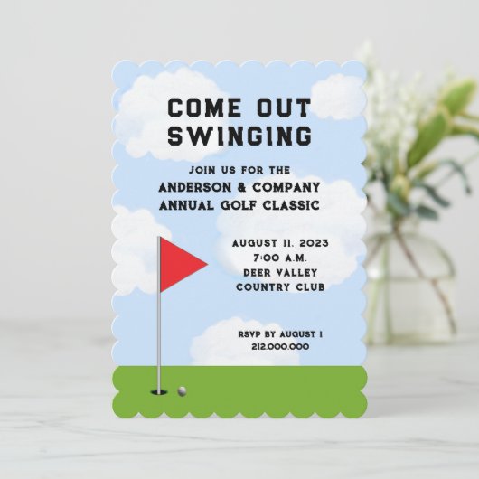 Einladung zum Golfturnier (Stehend Vorderseite)