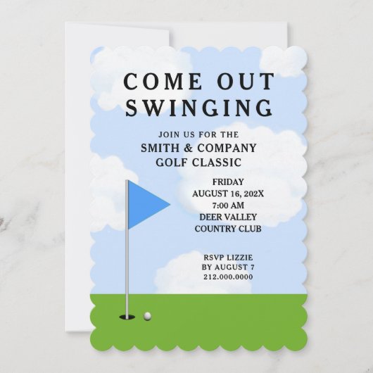 Einladung zum Golfturnier (Vorderseite)