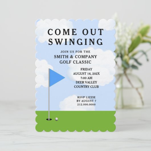 Einladung zum Golfturnier (Stehend Vorderseite)