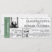 Einladung zum Green Paris Wedding Boarding Pass (Vorderseite)