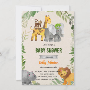 Einladung zum Greenery-Zoo-Tiere-Suite-Thema