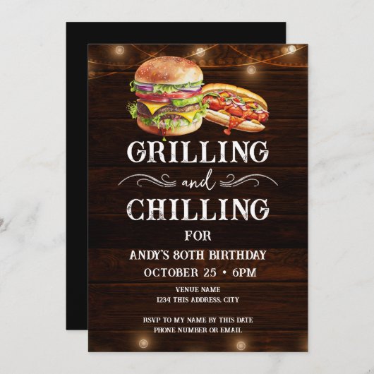 Einladung zum Grillen und Kühlen der GRILLEN 80. G (Vorne/Hinten)