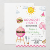 Einladung zum Grillgeburtstag Mädchen (Vorne/Hinten)