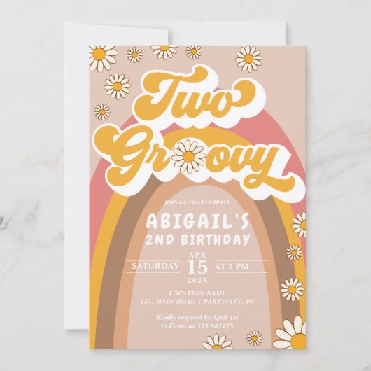 Einladung zum Groovy 2. Geburtstag (Vorderseite)