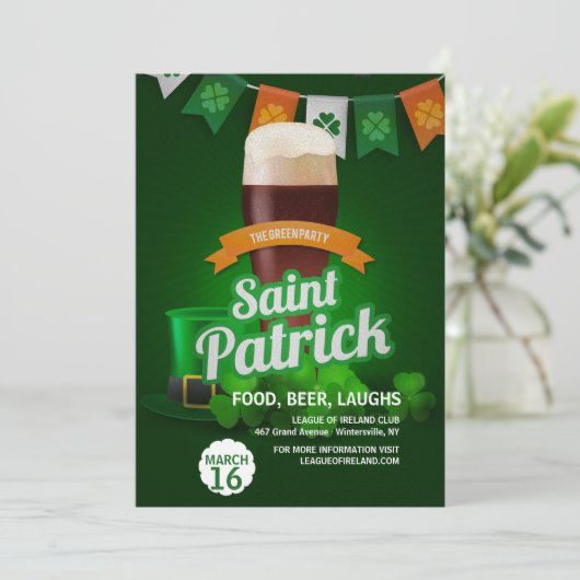 Einladung zum Grünen Party St. Patrick's Day (Stehend Vorderseite)
