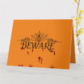 Einladung zum Halloween-Party "BEWARE" (Gelbe Blume)