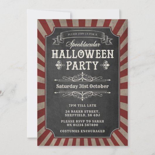 Einladung zum Halloween-Party - Circus Party (Vorderseite)
