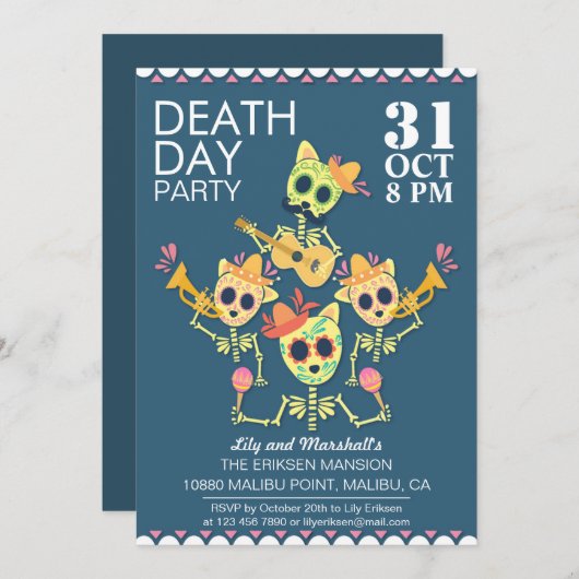 Einladung zum Halloween-Party des Todes (Vorne/Hinten)